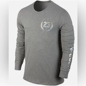 Jordan Gray Long Sleeve Men's Shirt Size L